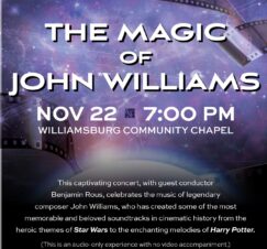 The MAGIC of JOHN WILLIAMS - Nov 22 at 7pm - Williamsburg Symphony Orchestra